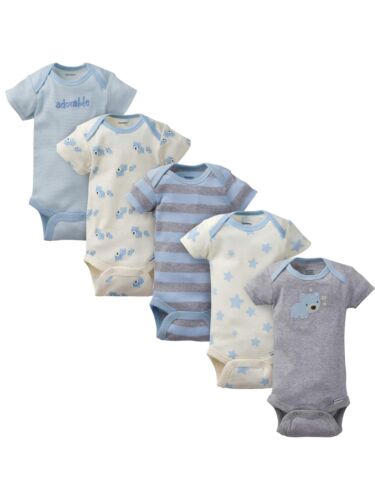 3-6 Month Bodysuits Gerber Baby Boys Organic Cotton 5 Pack Onesies Size Preemie 