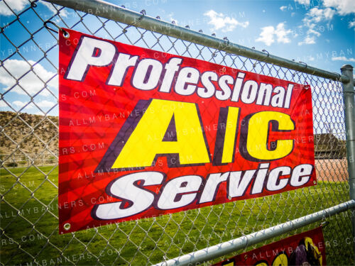 professional ac service banner 4x8, 3x6,3x8, 3x10, 2x10, 3x10 ft available fix