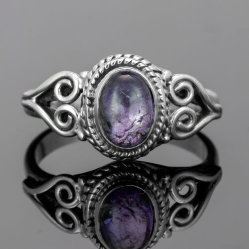 925 Sterling Silver Oval Amethyst Gemstone Branded Ring Boxed Gift Mens Ladies 