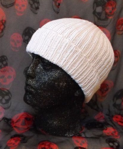 PRINTED INSTRUCTIONS-ALL RIB COTTON BEANIE HAT KNITTING PATTERN EASY