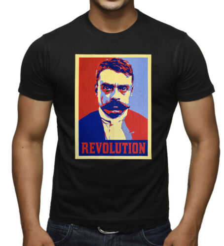 Men's Zapata Revolution Black T Shirt Viva Mexico Mexican Pride Protest Tee 