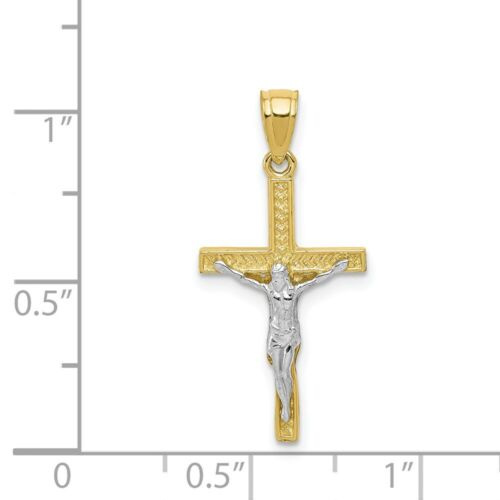 Details about  / 10k Yellow Gold with Rhodium-Plating Crucifix Pendant 10C1050