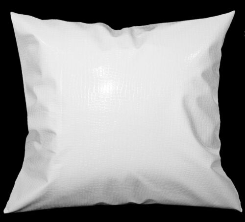 pd1024a White Faux Crocodile Glossy Leather Cushion Cover/Pillow Case*Customsize 