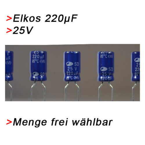 Elko condensadores 220 µf 25v hasta 25v elkos elektrolytkondensator 220µf UF 