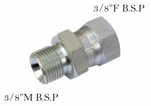 Pressure Washer & Hydraulic F To M Plated Steel Coupling Size 3/8" x 3/8" 