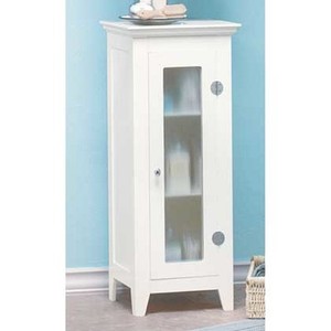 small space saving slim 14" shabby White bathroom ...