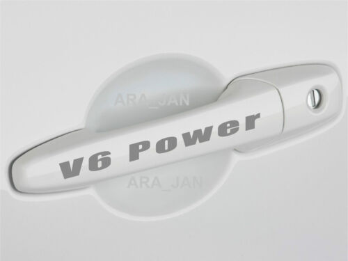 V6 POWER Sport Decal Sticker Racing Car Door Handle logo emblem Motorsport 2 PCS