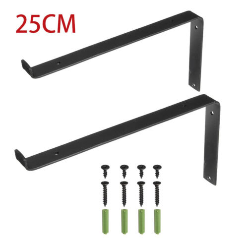 2 x Wall Mounted Shelf Bracket Hook Holder Metal Thick Iron Home Office Decorate 