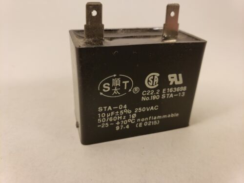 FAN CAPACITOR 10uF ± 5% 250VAC replacement part 2 PRONG NO 190 STA-13 STA-04 