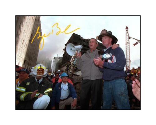 George W Bush 8x10 Signed photo September 11th WTC twin towers 9/11 president 