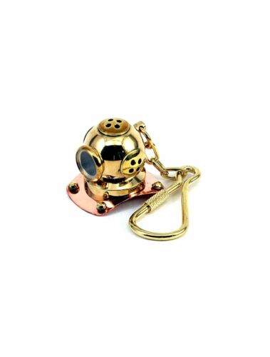 Vintage Maritime Divers Helmet Key Ring Solid Brass Diving Helmet Key Chain Gift 