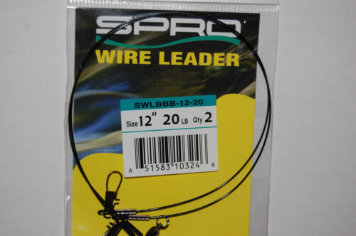 spro premium nylon coated wire leader pike pickerel 12/" 20lb ball bearing swivel