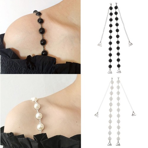 Womens Pearl Bra Strap Adjustable Detachable Fancy Wedding Bridal Bra Strap