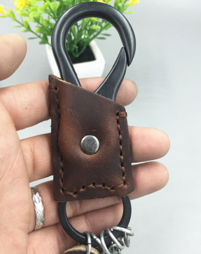 Men's Genuine Leather Vintage Brown Keychains Multifunction Key Chains 