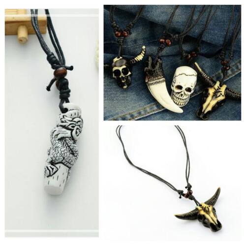 Mens ladies gothic punk rock emo necklace jewellery set skull retro fashion CH8