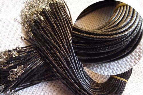 50pcs 1.5mm×18" PU Wax Pendant Necklace Chain Cord DIY Jewelry Making Supplies 
