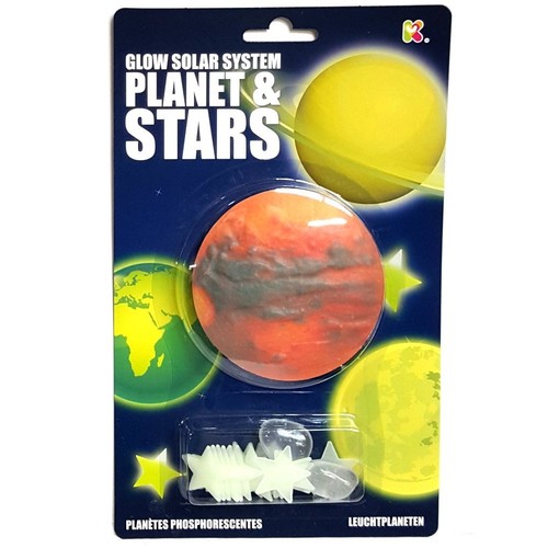 Glow in the Dark Planet and Stars Fun Childrens Room Ceiling Decorations
