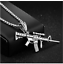 Men's Machine Gun AR Rifle pendant necklace 24" stainless steel 3 colors 