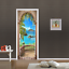 3D Balcony Arch Seascape Door Sticker Self-Adhesive Wall Murals Photo Home Decor 