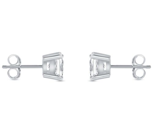 Details about   2.75 Ct Princess Cut Earrings Studs Solid 14K White Gold Push Back Basket 