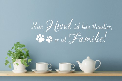 Wandspruch Hund Familie Spruch Aufkleber Deko Haustier Wandaufkleber WandTattoo Wandspruch Hund Familie Spruch Aufkleber Deko Haustier Wandaufkleber WandTattoo