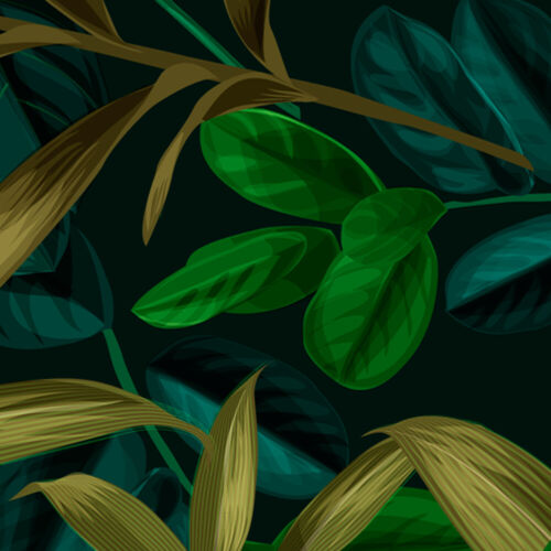 Selbstklebende Tapete Wandtattoo Dekofolie grüne Blätter Pflanzen b-B-0277-j-a 