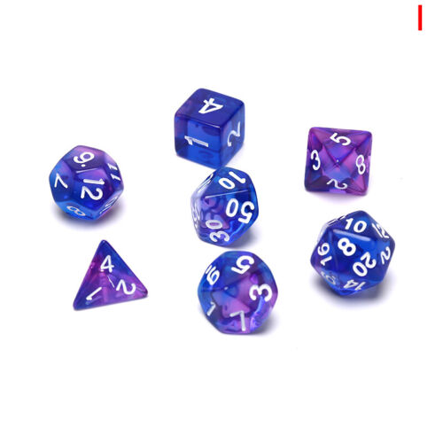 7pcs Transparent Sided Dice Poly Table Board Game Set TS
