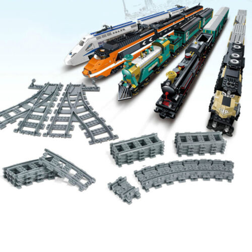 Trains 10pcs piste rails courbes droites bâtiment ensemble briques modèle joRSDE 