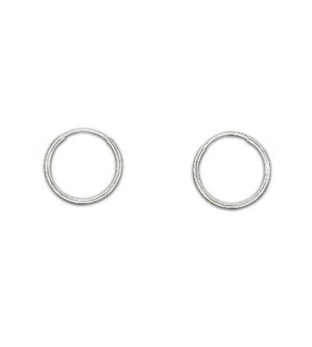 Pair of 925 Sterling Silver 16mm x 1mm Endless Hoop Earrings 