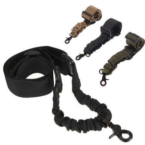 1 Single Point Adjustable Bungee Rifle Airsoft Sling Strap Hook Durable