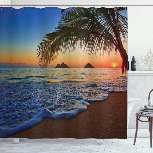 Polyester Print Shower Curtain for Bathroom 70 Inches Long