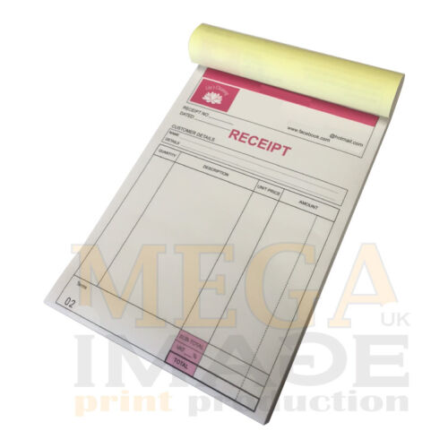 PERSONALISED DUPLICATE A5 INVOICE PADS BOOKS PRINT NCR RECEIPT// ORDER