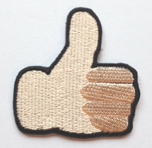 Sew on Badge Toppa Bordado Aufnäher 5cm All Good OK Thumbs Up Patch Emoji Iron