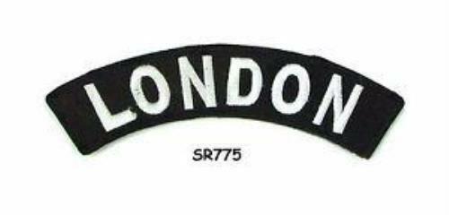 London State White on Black Small Rocker Patch Front for Biker Jacket Vest 
