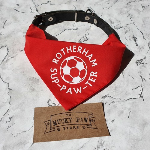 2 sizesFootball gift for cat dog or owner Rotherham Pet Shirt BandanaRed