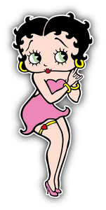 Betty Boop Pink Dress Cartoon Car Bumper Sticker Decal 3/'/' x 6/'/'
