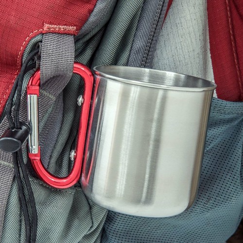 ASR Outdoor 10 Fl oz Tasse de voyage avec Mousqueton en Acier Inoxydable Camping Tasse environ 295.74 ml