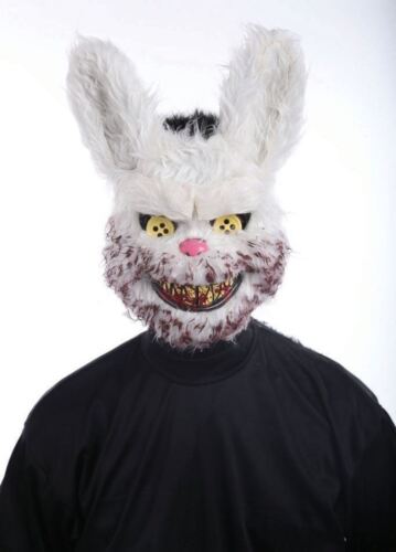 Adult Snowball Bunny Mask Halloween Horror Zombie Fancy Dress Accessory Purge 