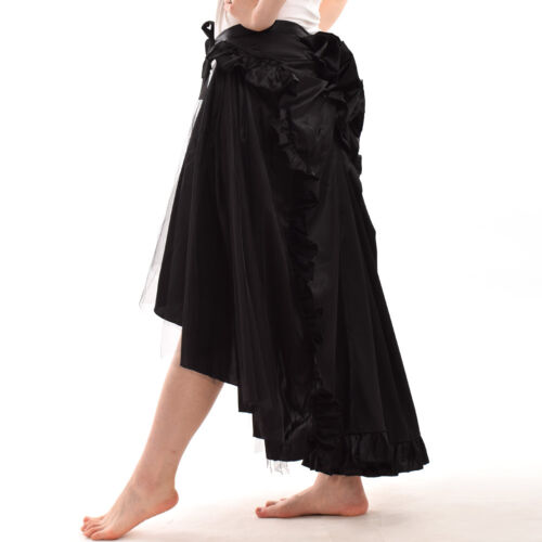 Vintage Gothic Victorian Ruffle Bustle Skirt Cape Reenactment Dual Purpose Wear