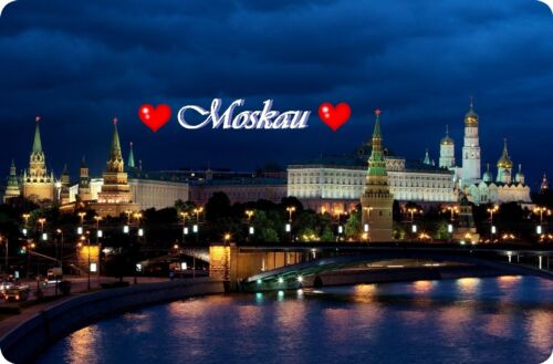 Magnetschild I`Love Moskau IV Magnet bei Nacht Kühlschrankmagnet