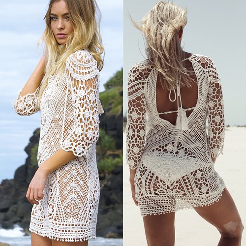 New Womens Bathing Suit Lace Crochet Swimwear Bikini Cover Up Summer Beach Dress