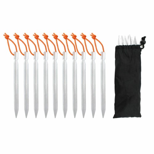 10x Aluminum Alloy Lightweight Tent Pegs Stake Nails Camping Trip Cano FAH