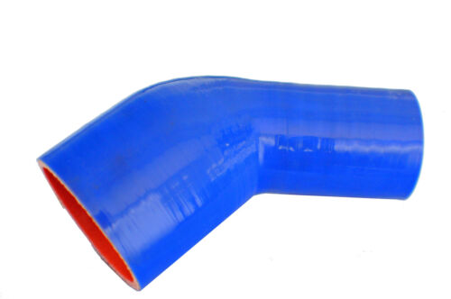 SILICONE ELBOW REDUCER COUPLER 45 DEGREE 4/" /> 3/" BLUE Race 5 PLY INTAKE MBS