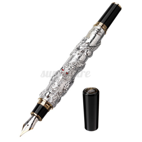 JINHAO Dragon Heavy Fountain Pen Clip 0.5mm Broad Nib 18KGP Business Men 