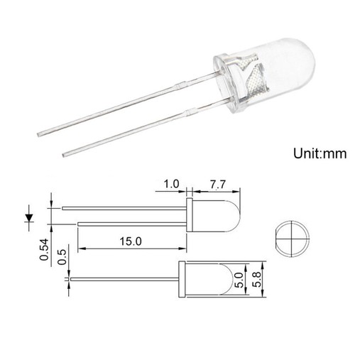 1000pcs 5mm LED Diode DIY Light Emitting Diode 20mA White Green Red Blue UV IR