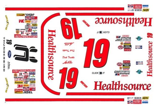 1/25th Scale Waterslide Decals #19 DICK TRICKLE Healthsource 1/24th 