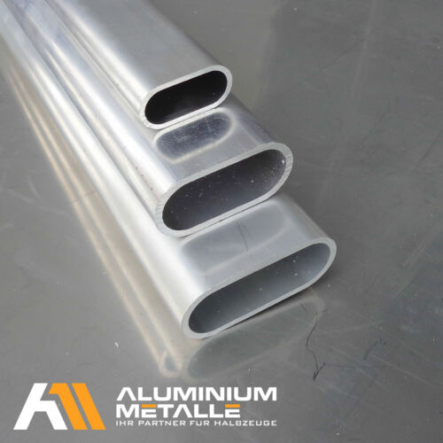 Aluminium Ovalrohr 50x25x2mm AlMgSi0,5 Länge wählbar Alu Profil Alurohr oval 