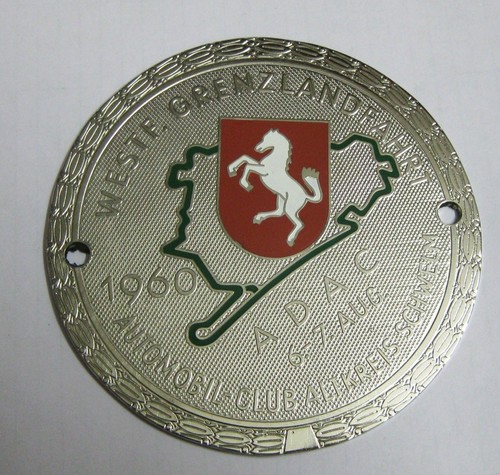 Porsche BMW VW NÜRBURGRING Westfalen Rallye Badge 1960 GRILL BADGE EMBLEM LOGOS