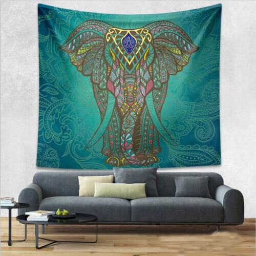 Indisch Mandala Hippie Elefant Tapisserie Wandteppich Wandbehang Badetuch Matte
