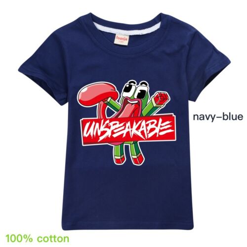 Kids UNSPEAKABLE Short Sleeve T-Shirt Boys Girls Top 14 Color Summer Casual Tee